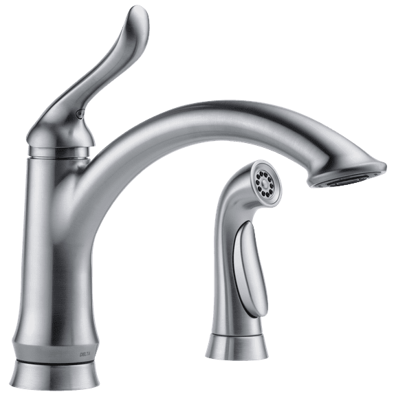 Delta Linden Single-Handle Kitchen Faucet w/ Sprayer - 4453-AR-DST - Arctic Stainless