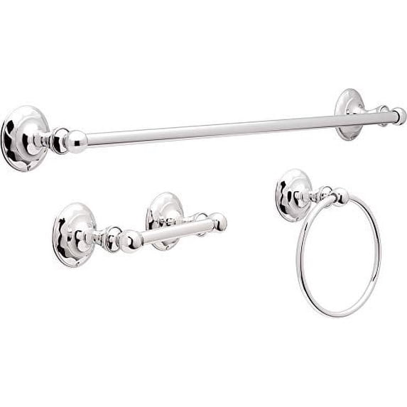 Delta-Faucet PRI63-PC Pirouette 3 Piece Bath Hardware Kit, Polished Chrome