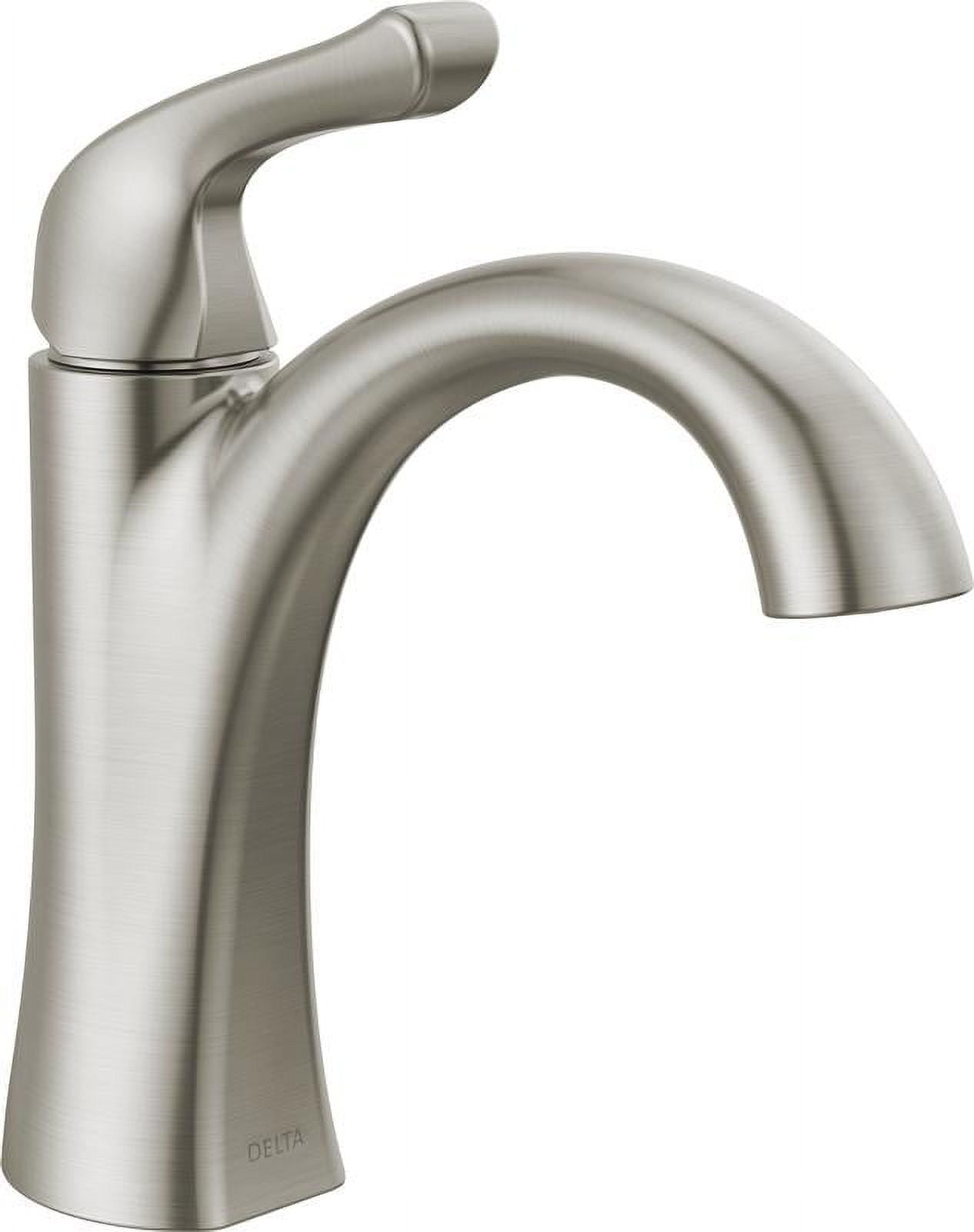 SpotShield Brushed Nickel Single Hole Bathroom Faucet