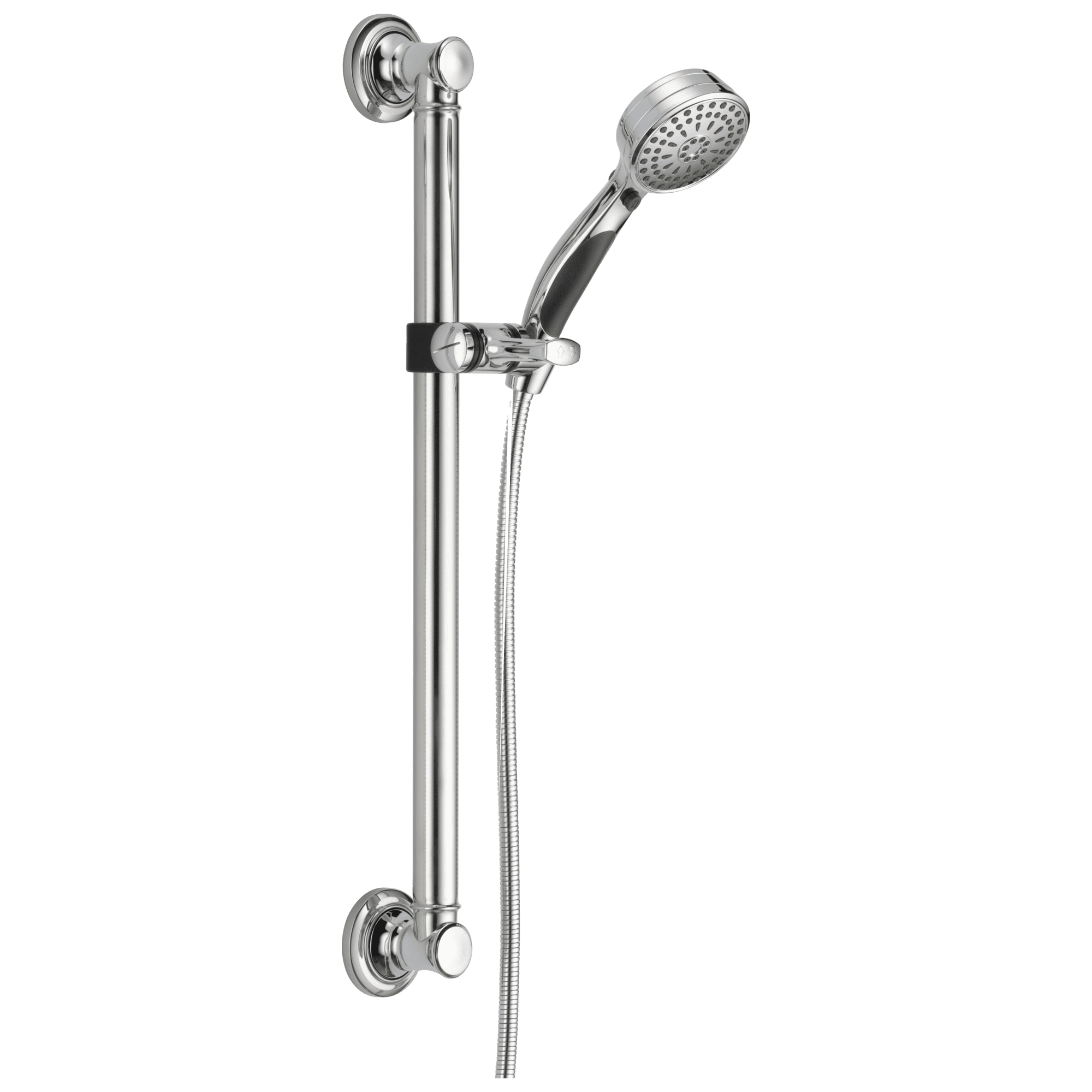 Chrome Adjustable Multi-Head Handheld Shower with Slide Bar