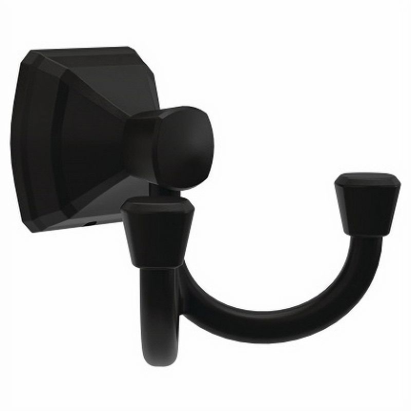 Delta Flynn Double-Hook Matte Black Towel Hook. Wall mounted design fo ...