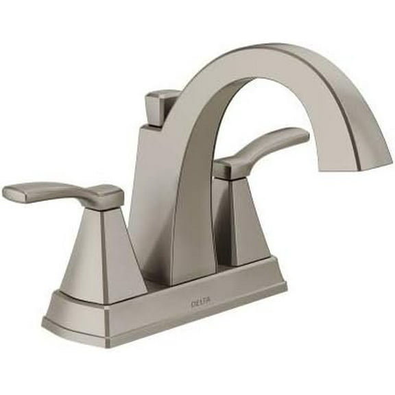 Delta Flynn Two Handle Lavatory Faucet 4 in. Stainless Steel