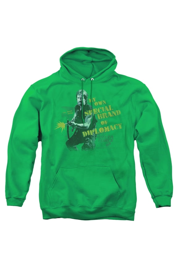 Delta Force 2 Special Diplomacy Adult Pullover Hoodie Sweatshirt Kelly Green