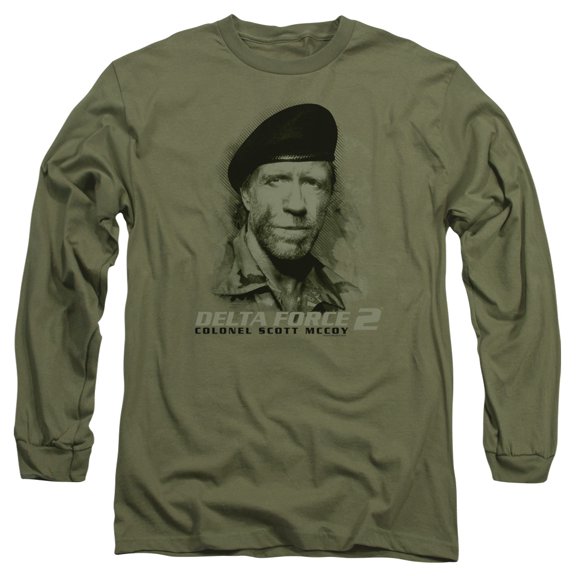 Delta Force 2 You Cant See Me Long Sleeve Adult 18/1 T-Shirt Military Green