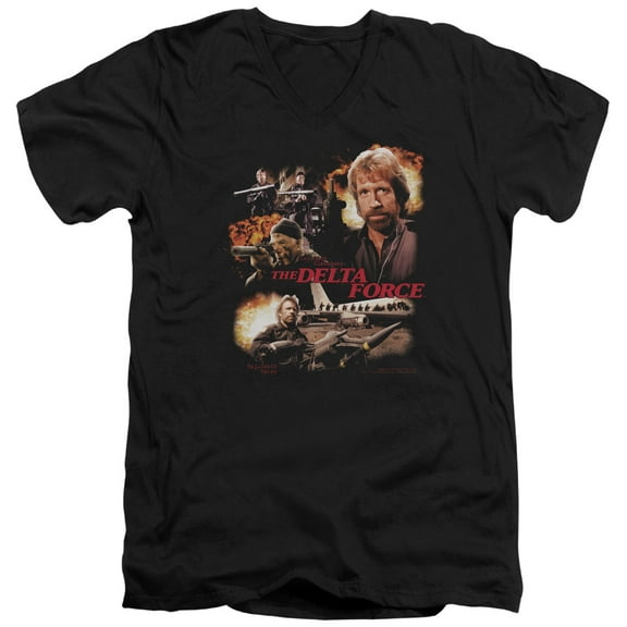 Delta Force Action Pack Adult V-Neck T-Shirt Black