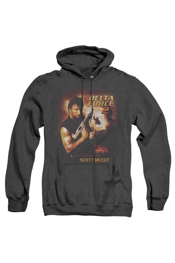 Delta Force Delta Force 2 Poster Adult Heather Hoodie Sweatshirt Black