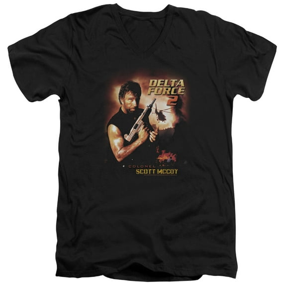Delta Force Delta Force 2 Poster Adult V-Neck T-Shirt Black
