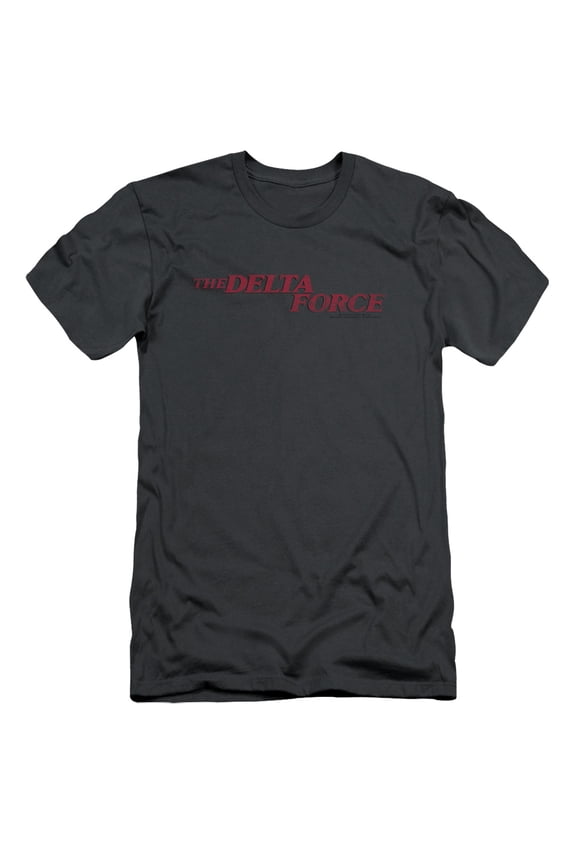 Delta Force Distressed Logo Adult 30/1 T-Shirt Charcoal