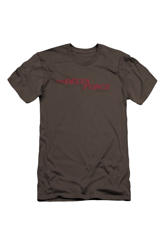 Delta Force Distressed Logo Premium Adult Slim Fit 30/1 T-Shirt Charcoal