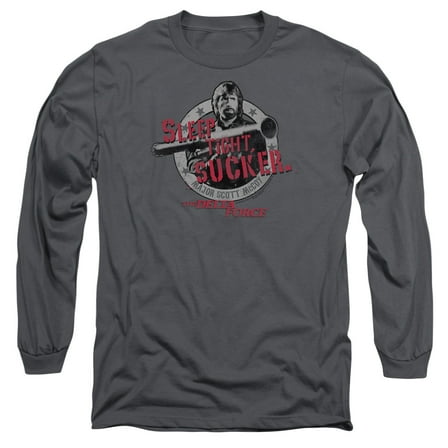 Delta Force Sleep Tight Long Sleeve Adult 18/1 T-Shirt Charcoal