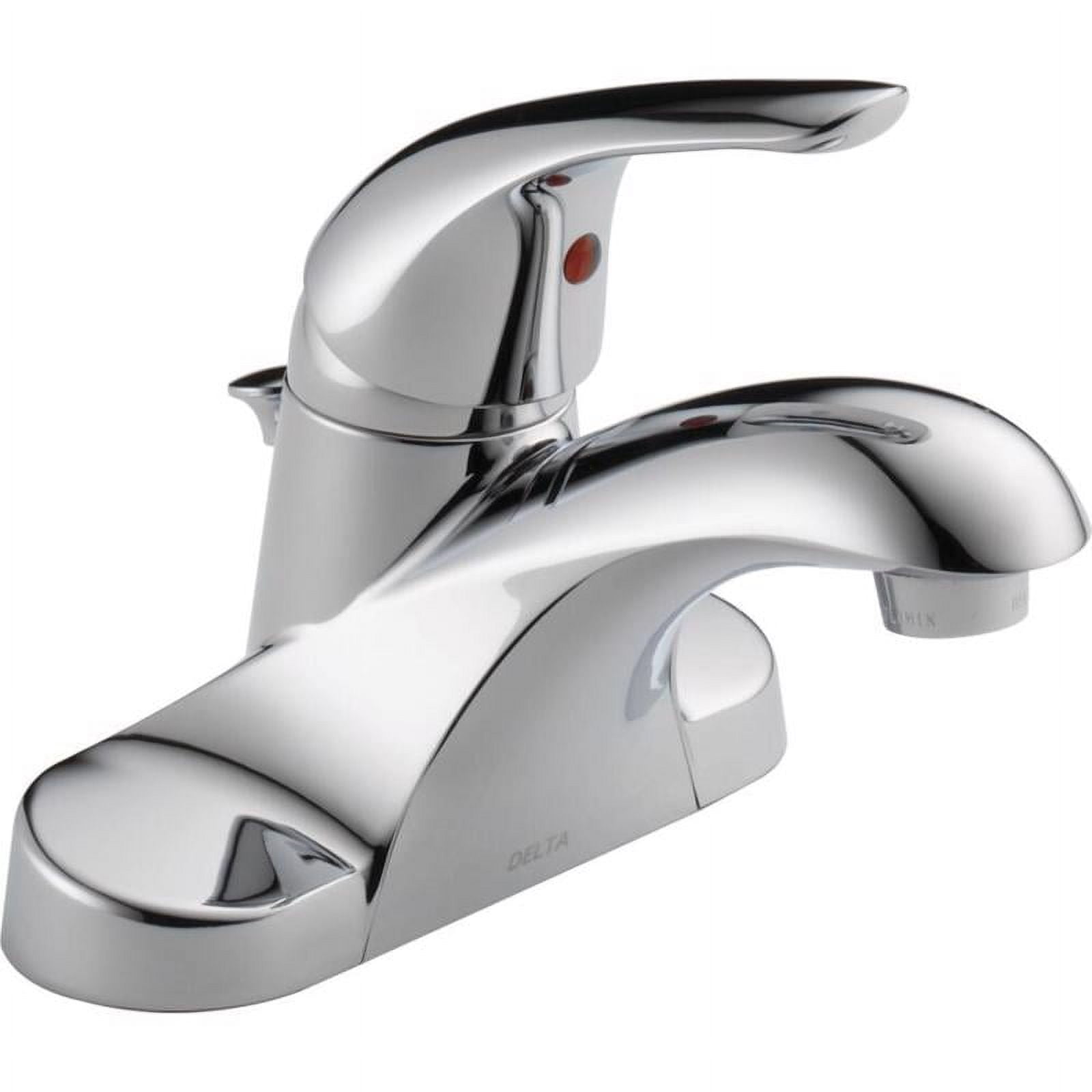 Delta Foundation Stainless Steel Single Handle Lavatory Pop-Up Faucet 4 in.