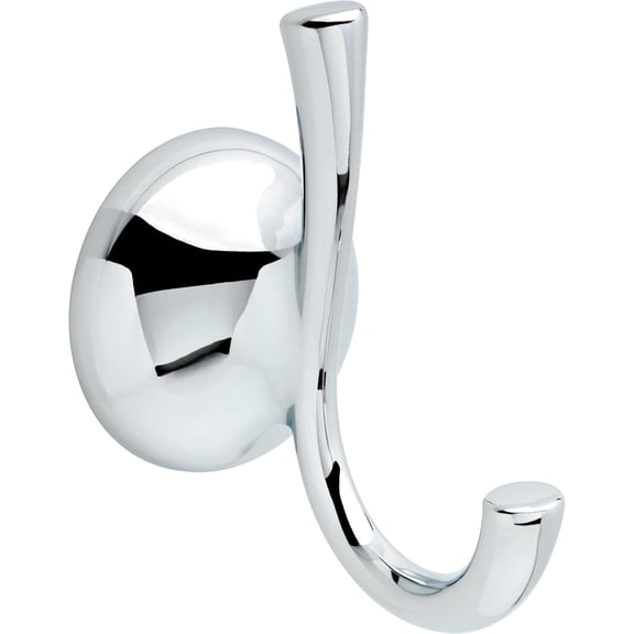 Delta Foundations (1-Pack) Towel Hooks Polished Chrome Double J Wall Mounted for Robes 2-Prong Holder Bathroom Accessories FNDS35-PC
