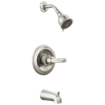 Delta Foundations 13 Series 2-Spray Bathtub and Shower Faucet Set, Brushed Nickel Shower Head and Handle Set, Valve Trim Kit, Stainless BT13410-SS (Valve Not Included)