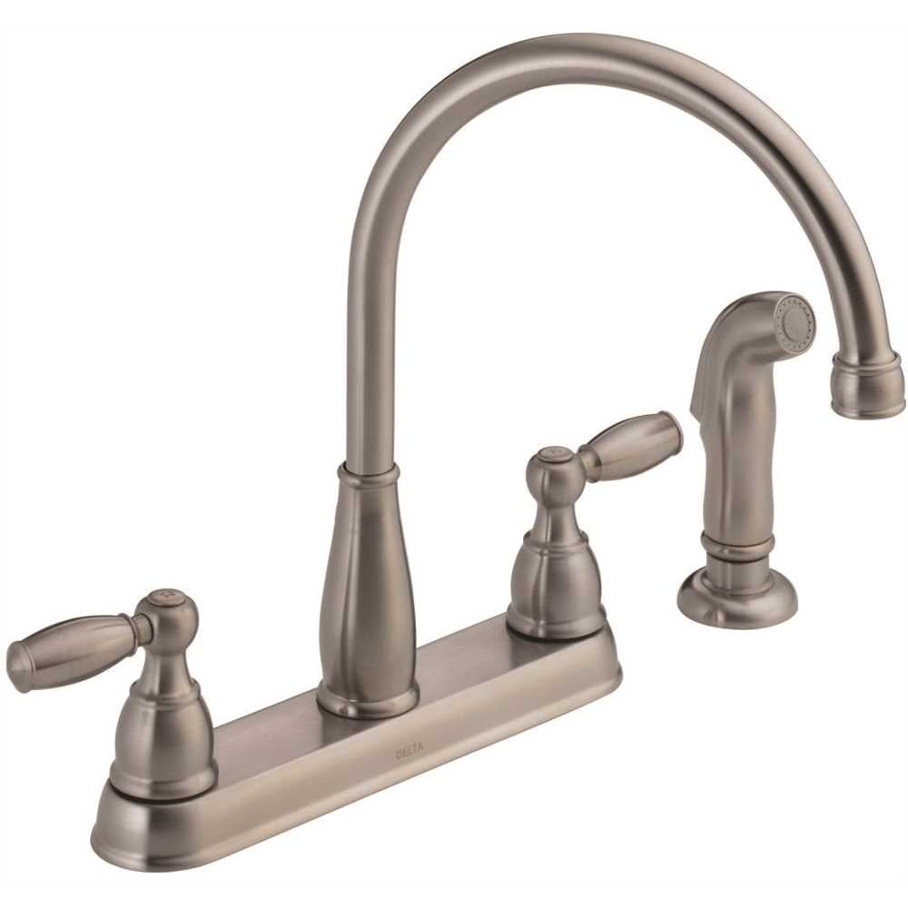Delta Foundations 2-Handle Standard Kitchen Faucet with Side Sprayer Stainless