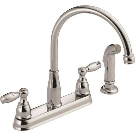 Delta Faucet 21988LF Two Handle Kitchen Faucet with Spray, Chrome
