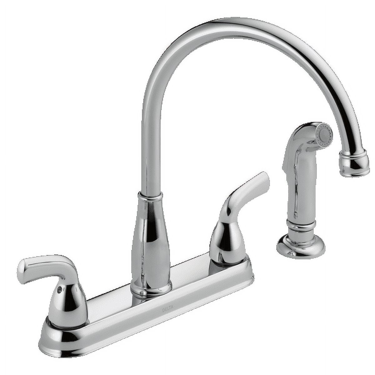 Delta Foundations B2418LF Chrome 2-Handle Kitchen Faucet w/ Side Sprayer