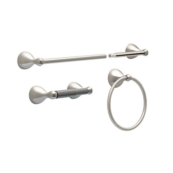 Delta Foundations FNDS63-BN 3-Piece Bath Towel Bar Accessory Set Brushed Nickel
