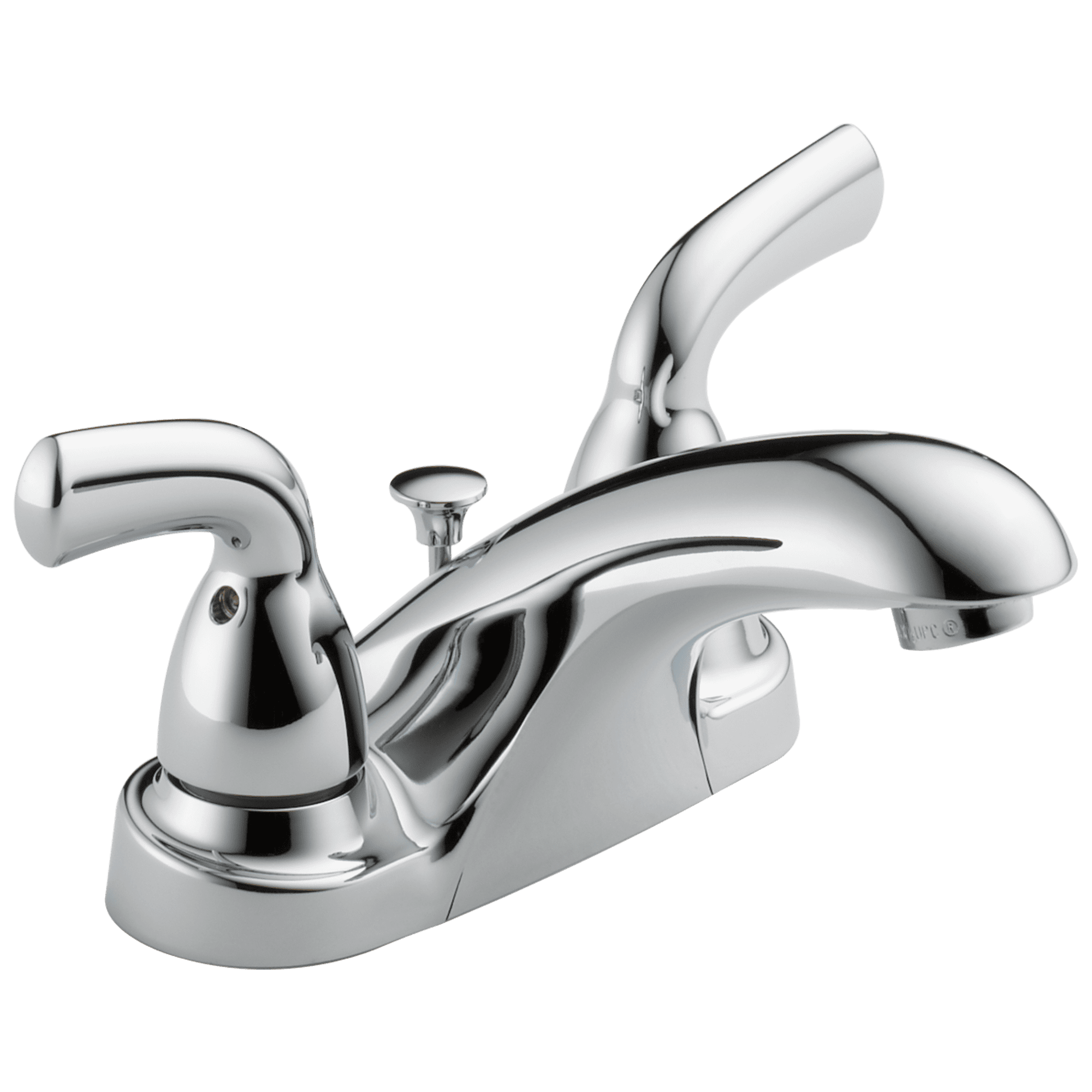 Chrome 2-Handle Centerset Bathroom Faucet with Drain Assembly