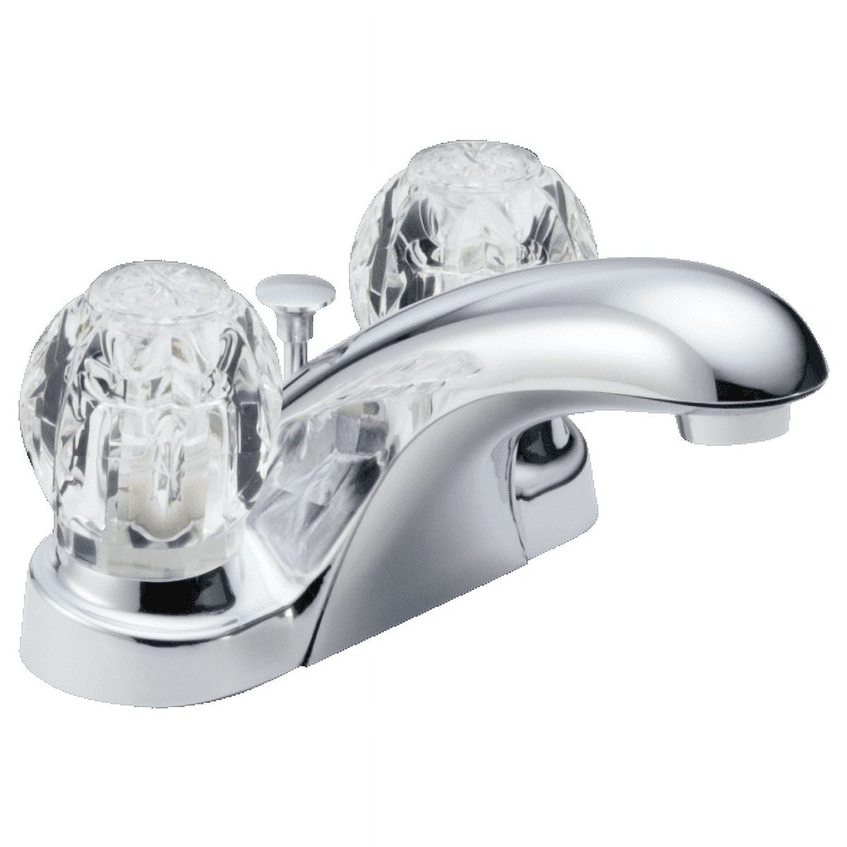 Chrome Centerset Bathroom Faucet with Acrylic Knob Handles