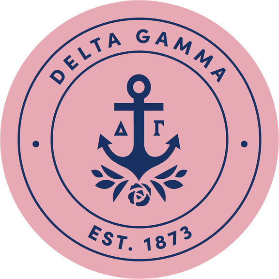 Delta Gamma Car Decal Sticker - Officially Licensed Sorority Window Sticker, Full Color Circle Logo Design