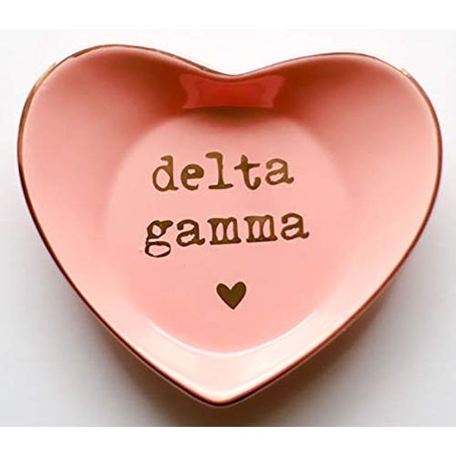 Delta Gamma Jewelry Dish HeartShaped Highgloss finish Ceramic tray