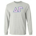 thumbnail image 1 of Delta Gamma Lettered Long sleeve Tee Medium Light Grey, 1 of 1