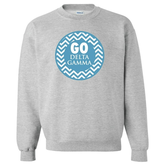 Delta Gamma Sport Gray Crewneck Sweatshirt "Go Delta Gamma" Design
