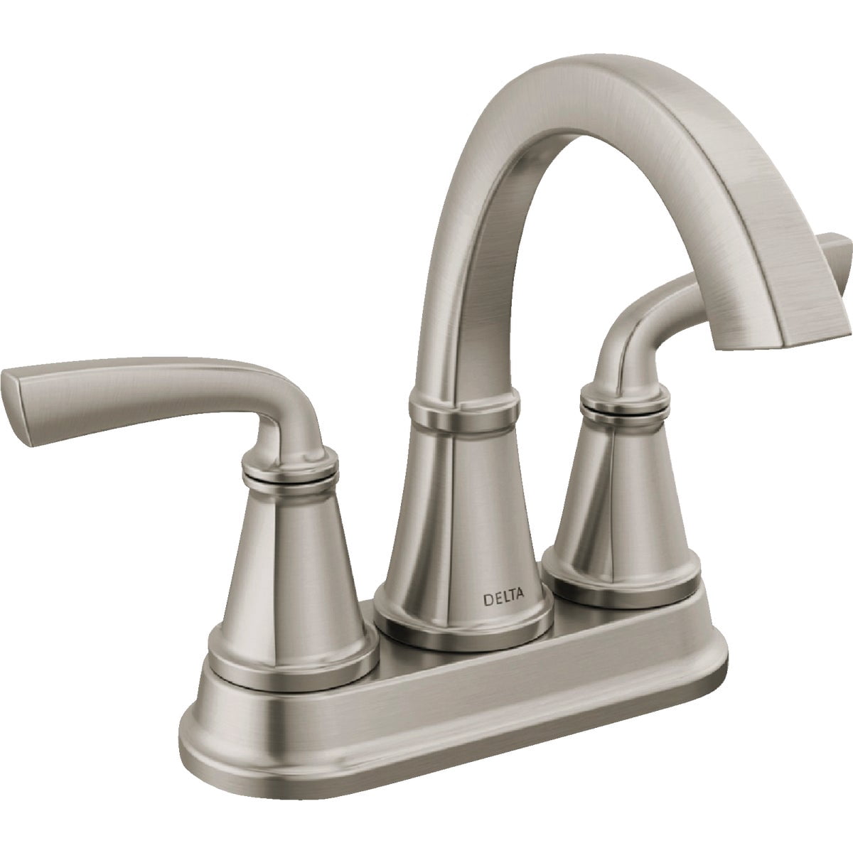 Delta Geist Brushed Nickel Centerset Bathroom Sink Faucet, 4 in