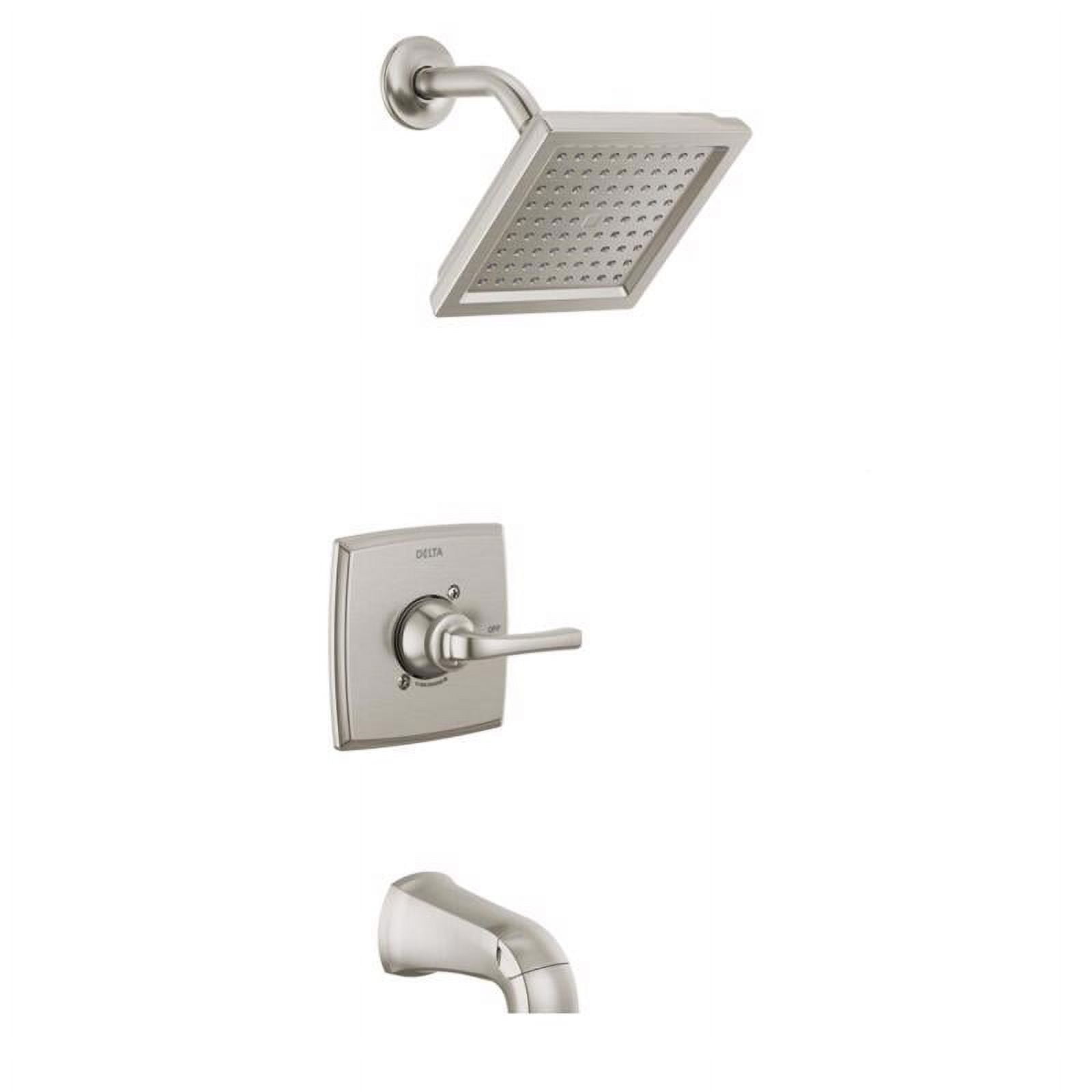 Geist Brushed Nickel Square Wall Mounted Tub and Shower Set