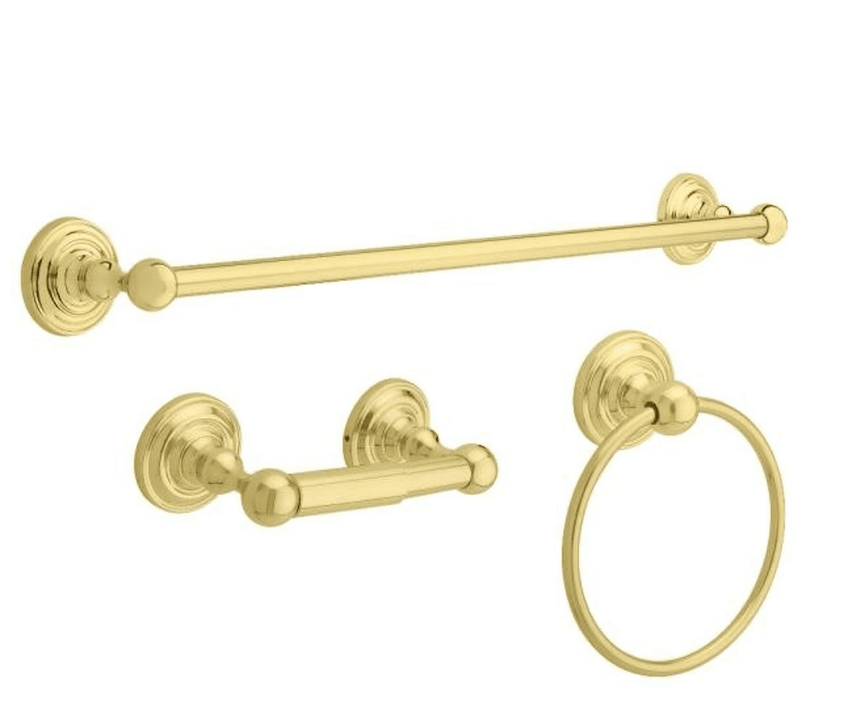 Delta Greenwich 3-Piece Bath Hardware Set in Polished Brass