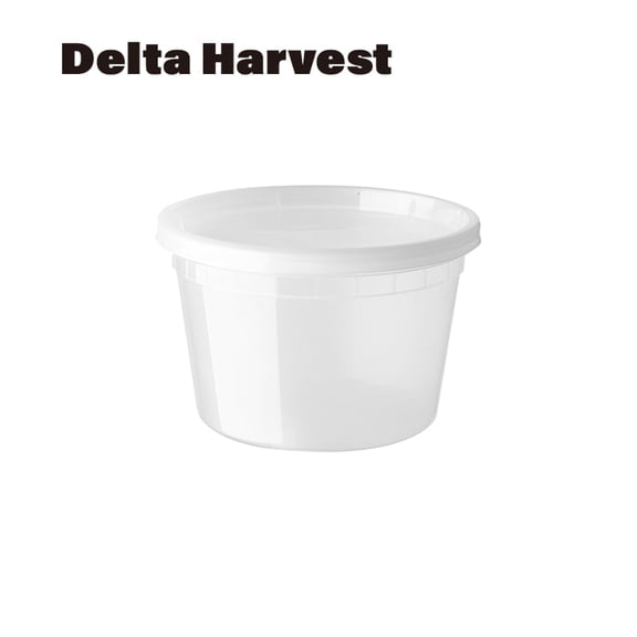 Delta Harvest 16 oz Polypropylene Clear Deli Container Matching Lids, 4.57 x 3.46 x 3.03 inches, Pack of 240