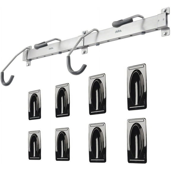 Delta Heavy Duty Track Rack Wall Mount Bike Rack - 4-Bike, Silver