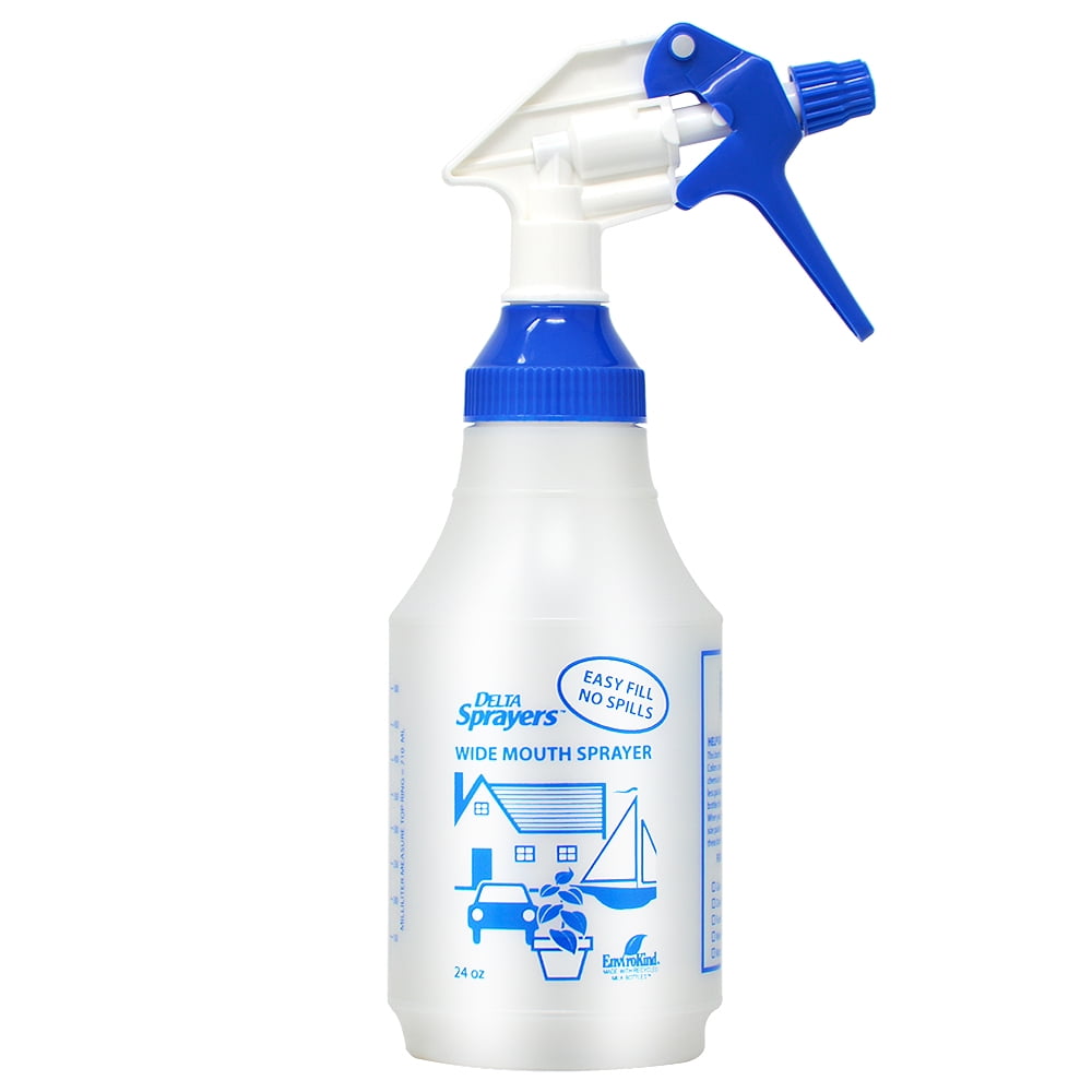Lavex 16 oz. Blue Plastic Bottle / Sprayer - 3/Pack