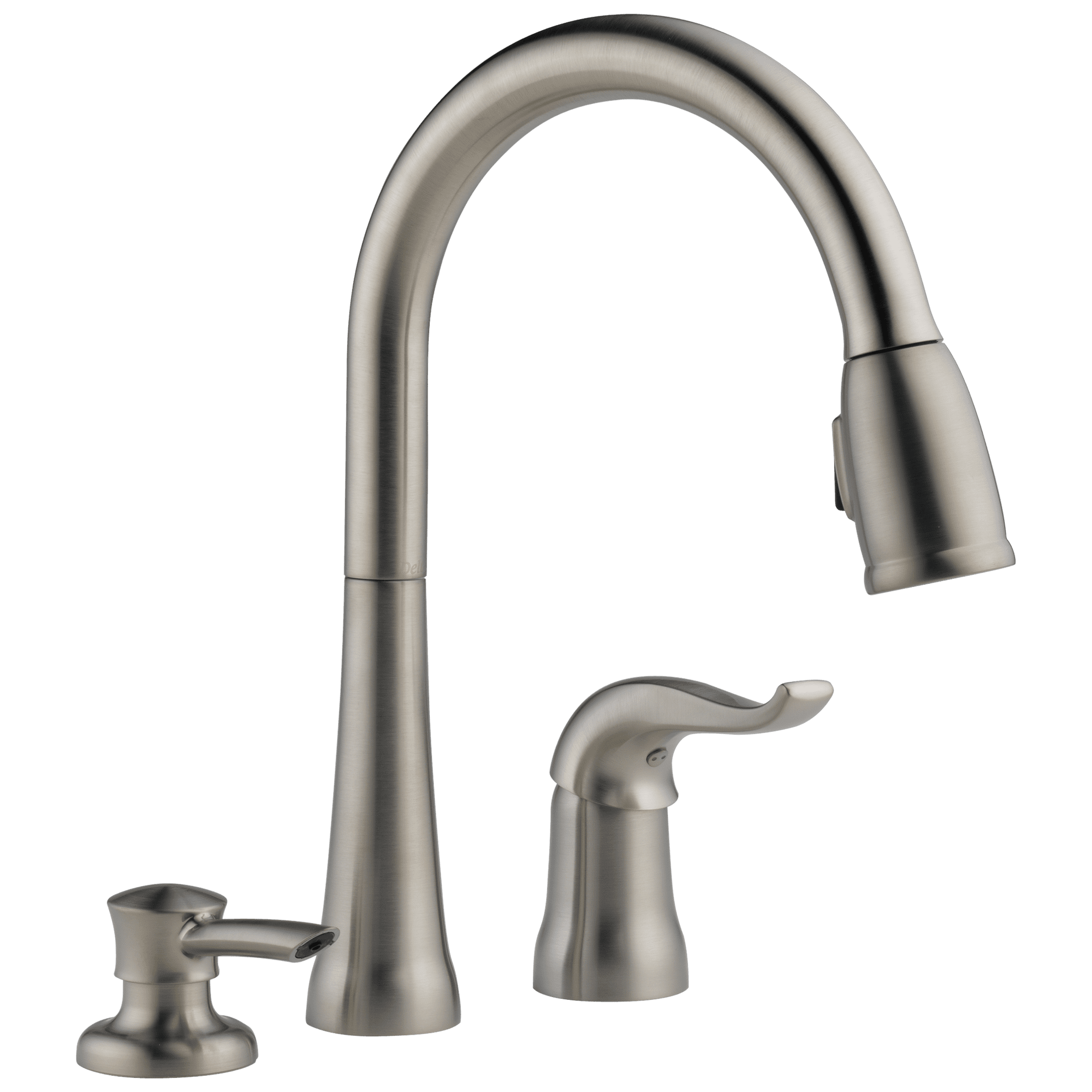 Stainless Steel Pull-Down Kitchen Faucet with Soap Dispenser