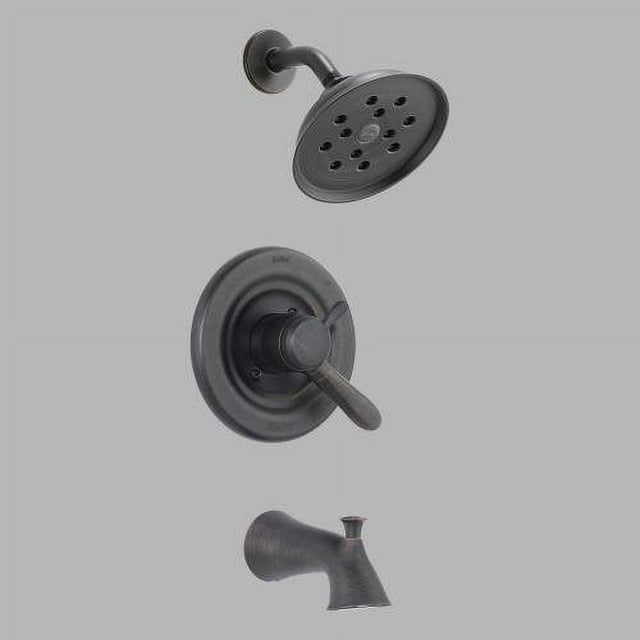 Delta Lahara Dual Function Pressure Balanced Bath and Shower Trim with H2Okinetic Shower Head and Integrated Volume Control Less Rough-in, Available in Various Colors