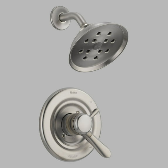 Delta Lahara Dual Function Pressure Balanced Shower Trim with H2Okinetic and Integrated Volume Control Less Rough-in, Available in Various Colors