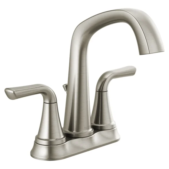 Delta Larkin Two Handle Centerset Bathroom Faucet, Brushed Nickel