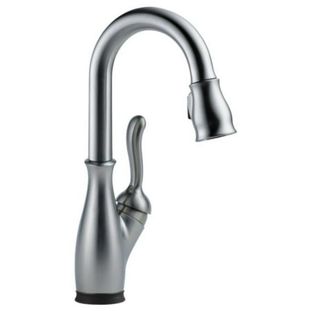 Delta Leland Single Handle Pull-Down Bar / Prep Faucet with Touch2O Technology, Arctic Stainless