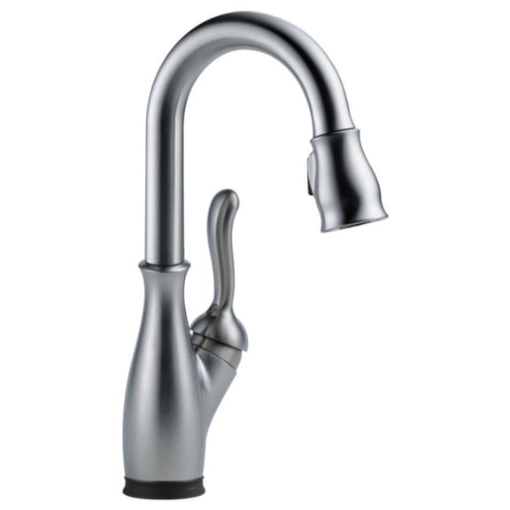 Delta Leland Single Handle Pull-Down Bar / Prep Faucet with Touch2O Technology, Arctic Stainless