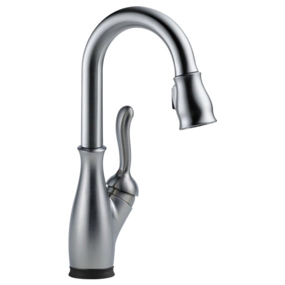 Delta Leland Single Handle Pull-Down Bar / Prep Faucet with Touch2O Technology, Arctic Stainless