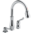 thumbnail image 1 of Delta Leland Single Handle Pull-Down Kitchen Faucet with Soap Dispenser in Chrome, 1 of 3