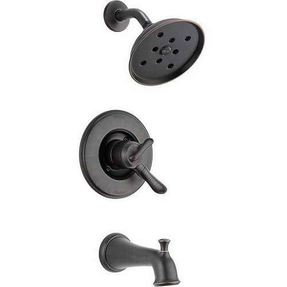 Delta Linden Dual Function Pressure Balanced Bath and Shower Trim with H2Okinetic Shower Head and Integrated Volume Control Less Rough-in, Available in Various Colors