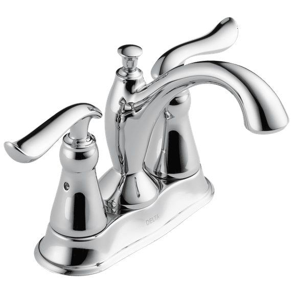 Delta Linden Two Handle Centerset Bathroom Faucet with Metal Drain Assembly in Chrome 2594-MPU-DST