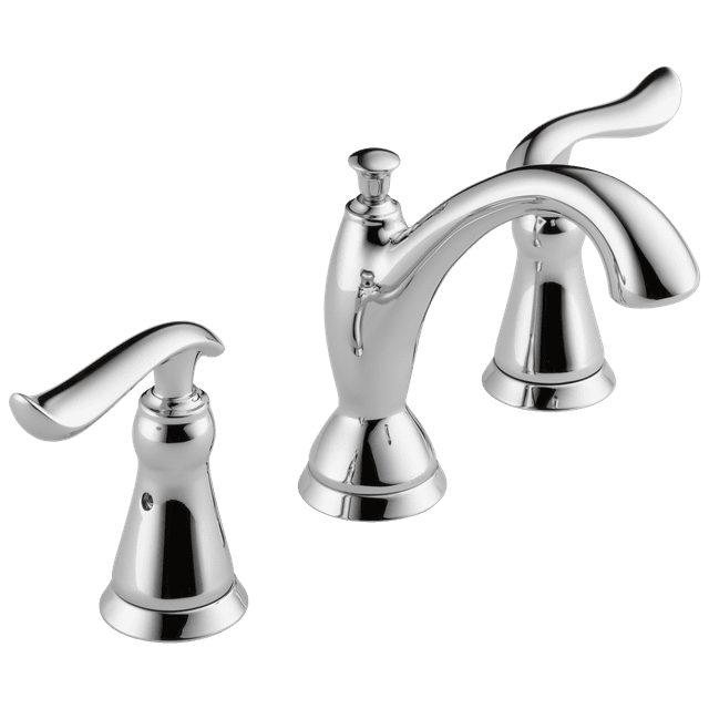 Delta Linden Two Handle Widespread Bathroom Faucet in Chrome 3594-MPU-DST
