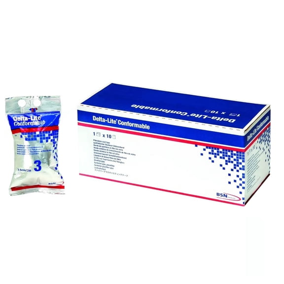 Delta-Lite Conformable Cast Tape 4 Inch X 12 Foot Fiberglass White 6824A, 10 Ct