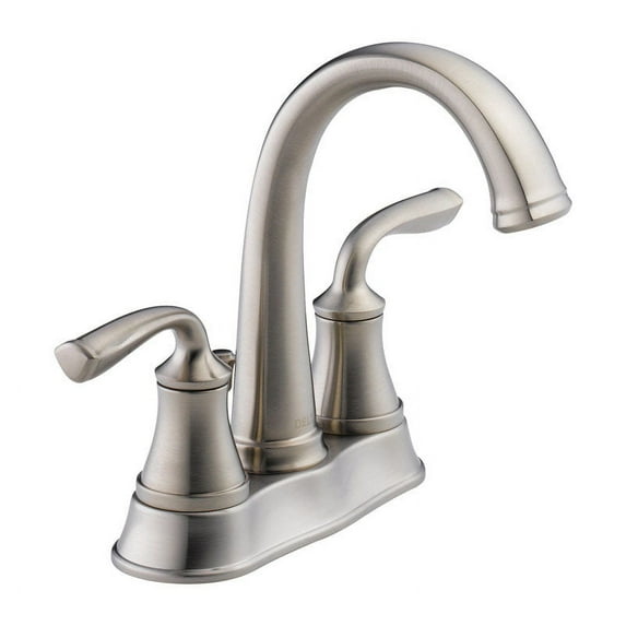 Delta Lorain Stainless Steel Two Handle Lavatory Faucet 4 in.