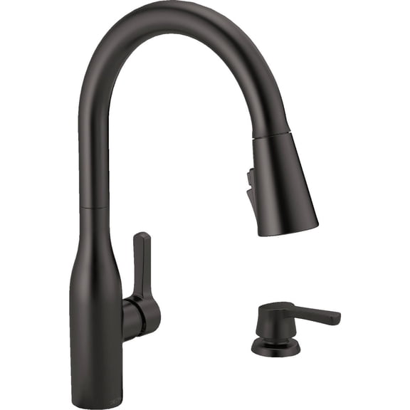 Delta Marca One Handle Black Pulldown Kitchen Faucet - Case of: 1;