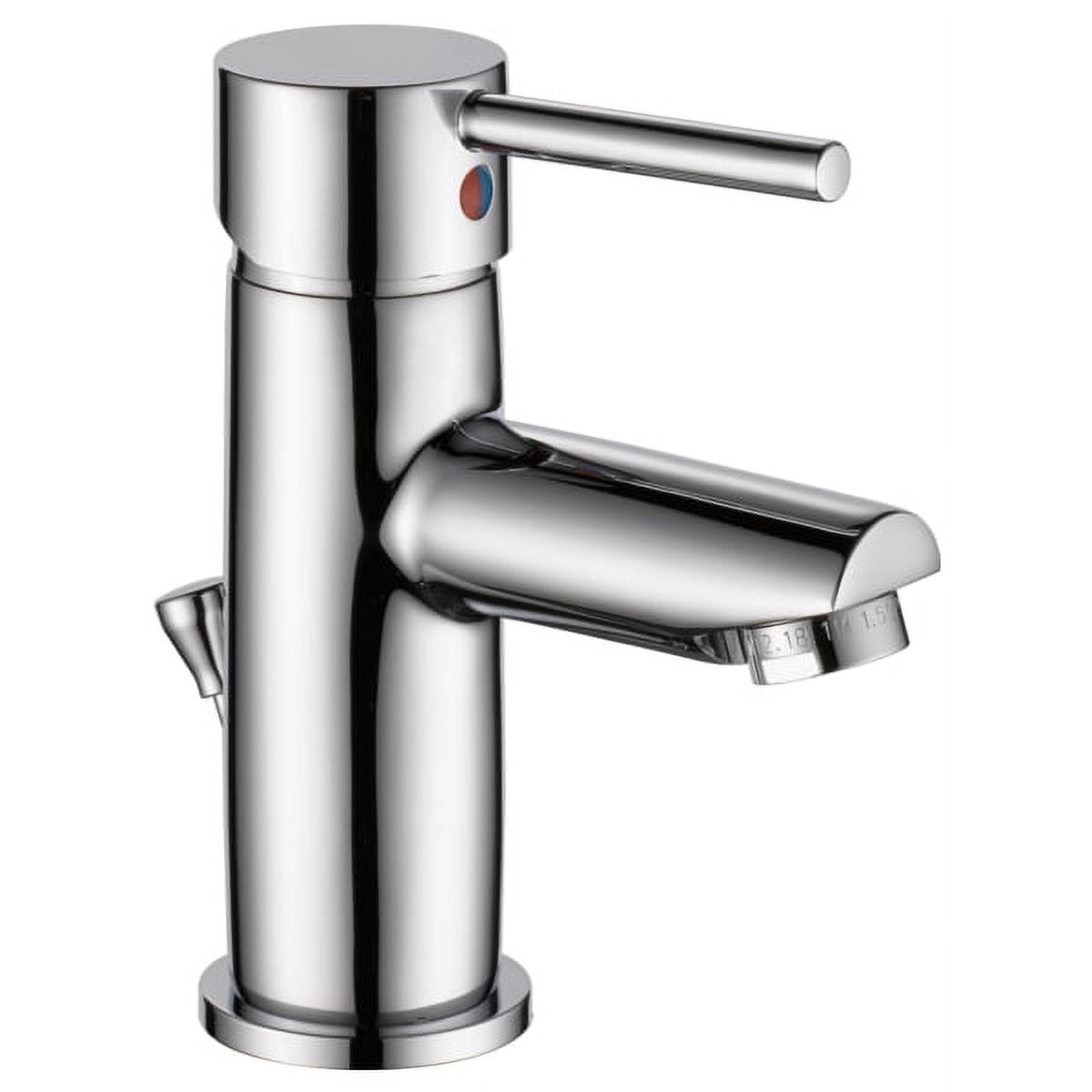 Chrome Single Handle Modern Bathroom Faucet with Drain Assembly