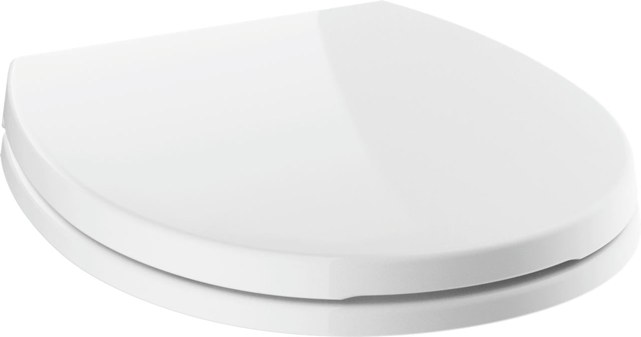Delta Morgan Round Closed Front Toilet Seat with NoSlip Bumpers in White 800903-WH