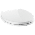 thumbnail image 1 of Delta Morgan Slow-Close Round Closed Front Plastic Toilet Seat with NoSlip Bumpers in White, 1 of 9
